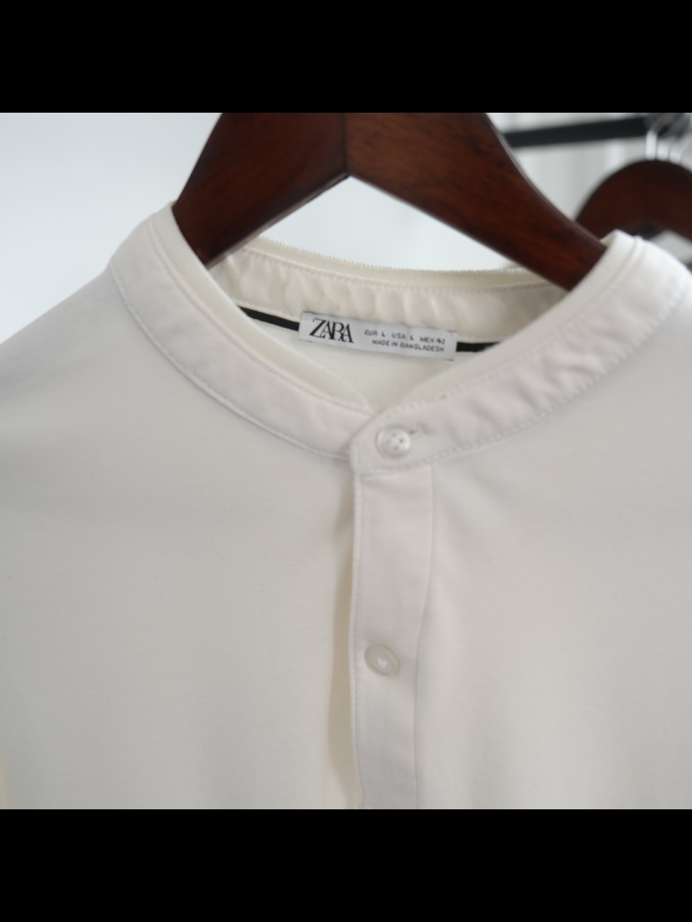 ZARA Button-Up Band Collar Shirt